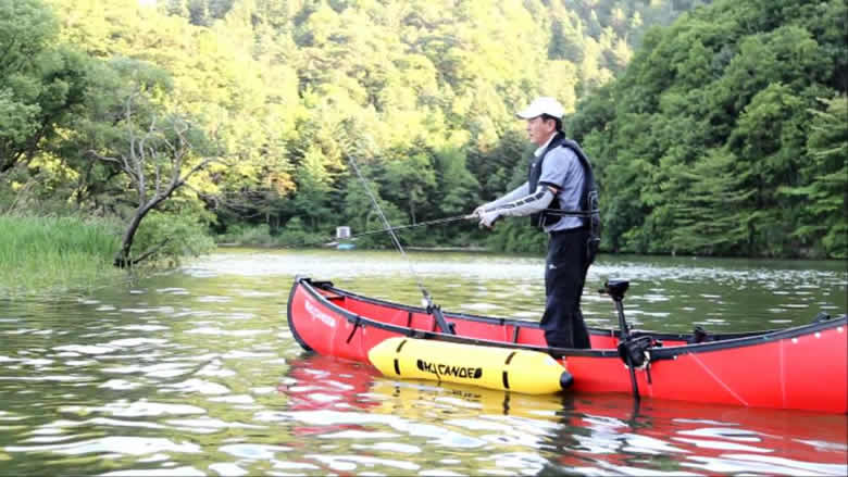 MyCanoe Canadian style folding origami canoe with stabilisers